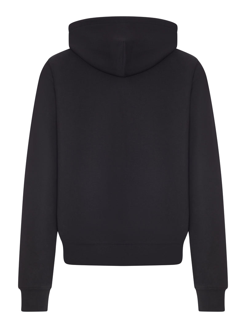 FELPA IN COTONE CON ZIP E CAPPUCCIO