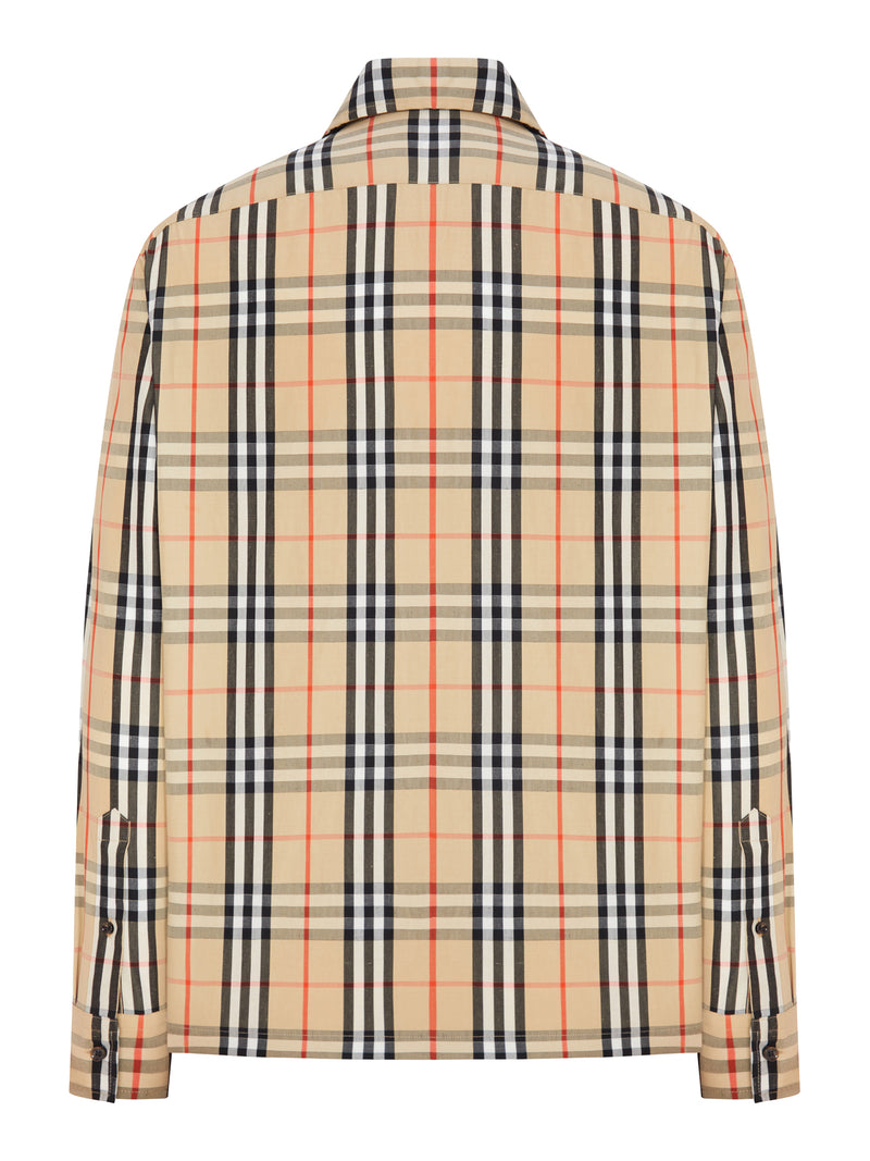 OVERSHIRT IN COTONE E LINO CHECK