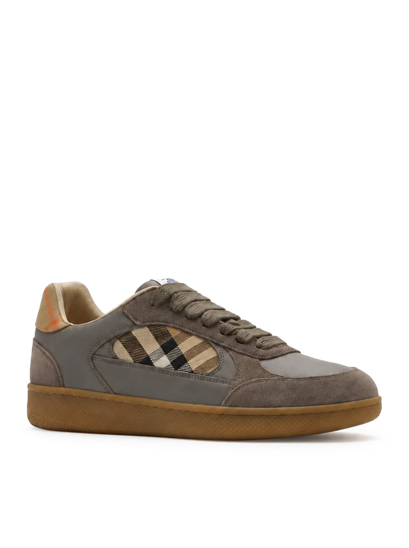 SNEAKER TERRACE IN PELLE, SUEDE E CHECK