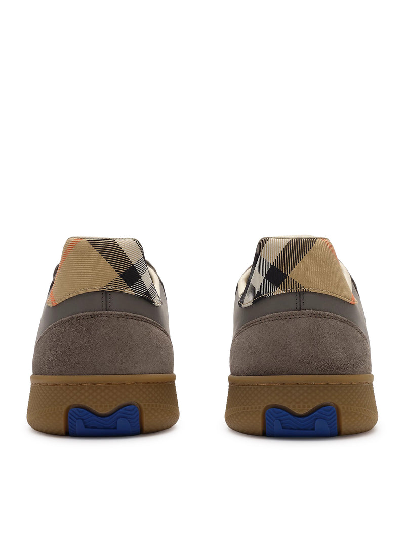 SNEAKER TERRACE IN PELLE, SUEDE E CHECK