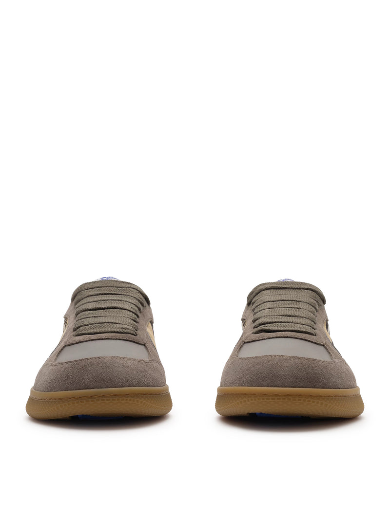 SNEAKER TERRACE IN PELLE, SUEDE E CHECK