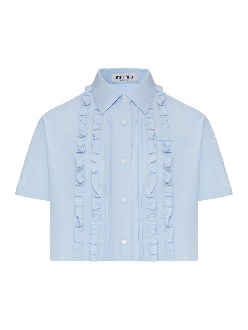 CAMICIA IN POPELINE CON DETTAGLI RUCHES