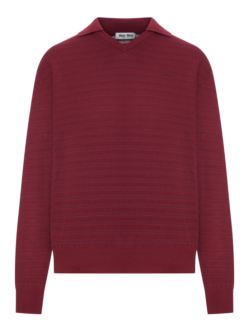 MAGLIA SCOLLO A V IN COTONE