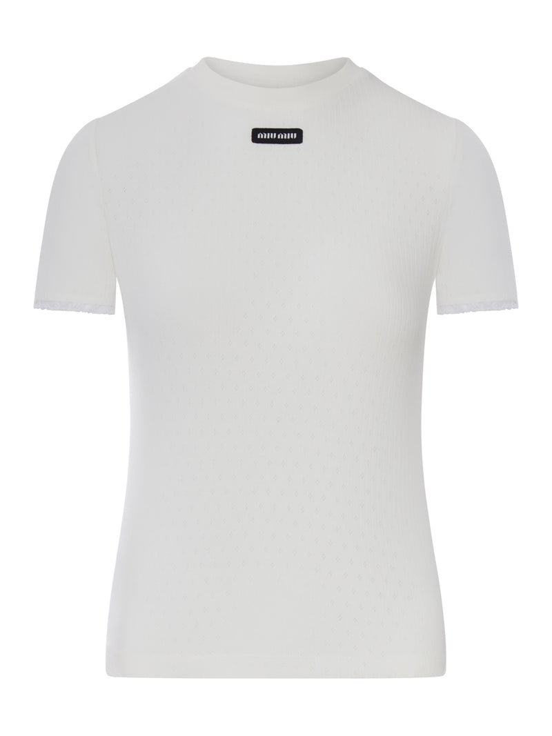 T-SHIRT POINTELLE IN COTONE