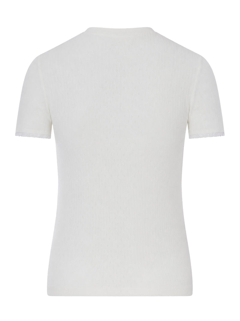 T-SHIRT POINTELLE IN COTONE