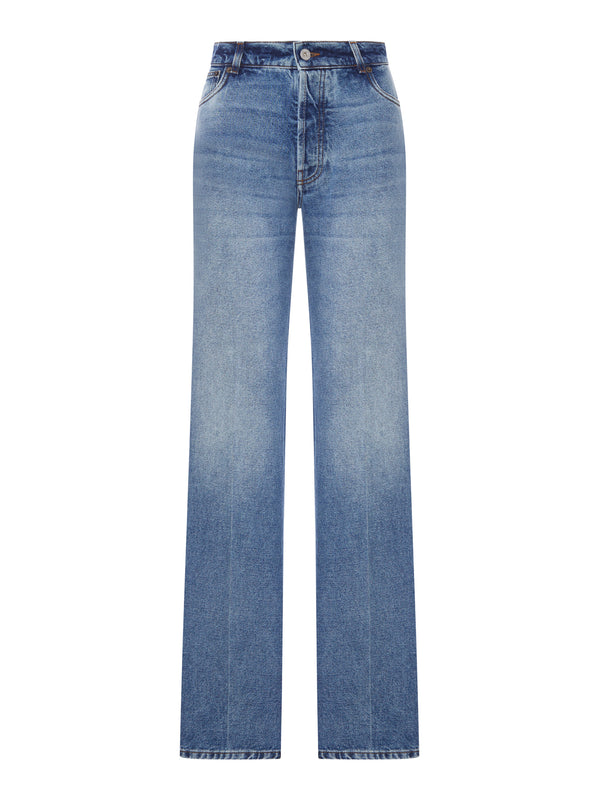 JEANS DRITTI IN DENIM LAVAGGIO MEDIO