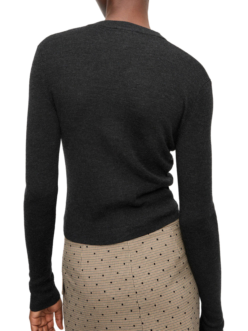 CARDIGAN IN LANA CON LOGO RICAMATO