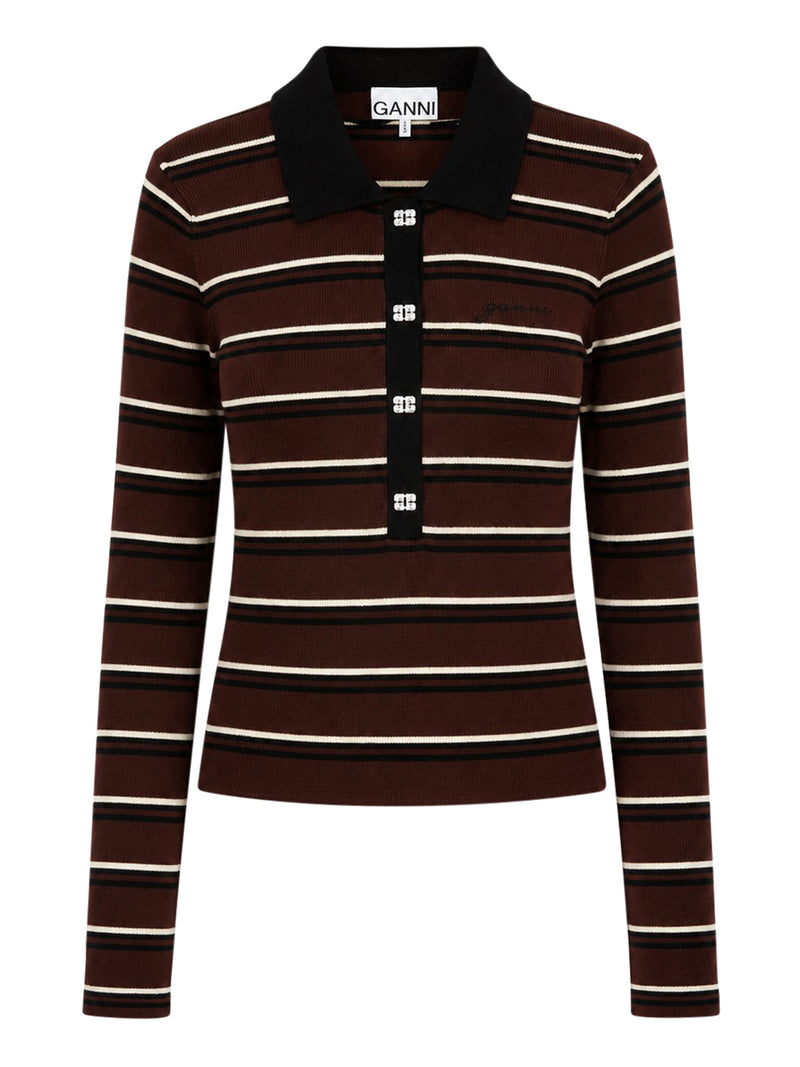 POLO DESIGN A RIGHE IN LANA MERINO