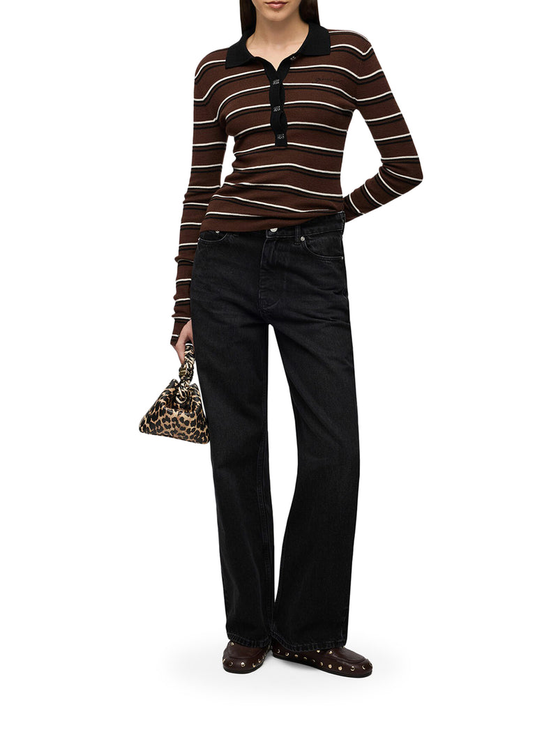 POLO DESIGN A RIGHE IN LANA MERINO