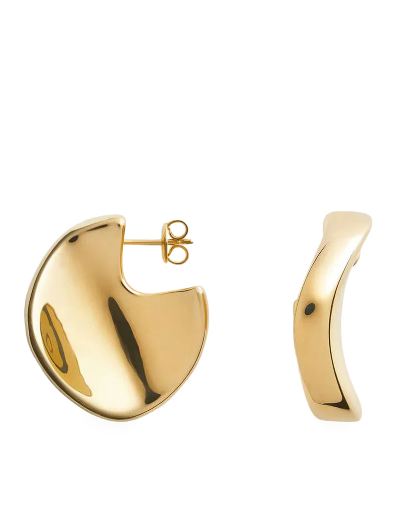 ORECCHINI IN ARGENTO DAL DESIGN GEOMETRICO CON FINITURA ORO