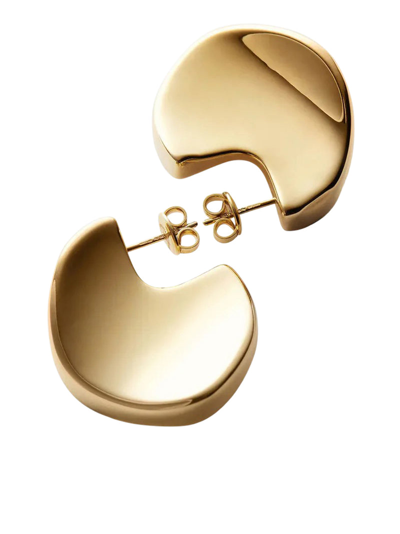 ORECCHINI IN ARGENTO DAL DESIGN GEOMETRICO CON FINITURA ORO