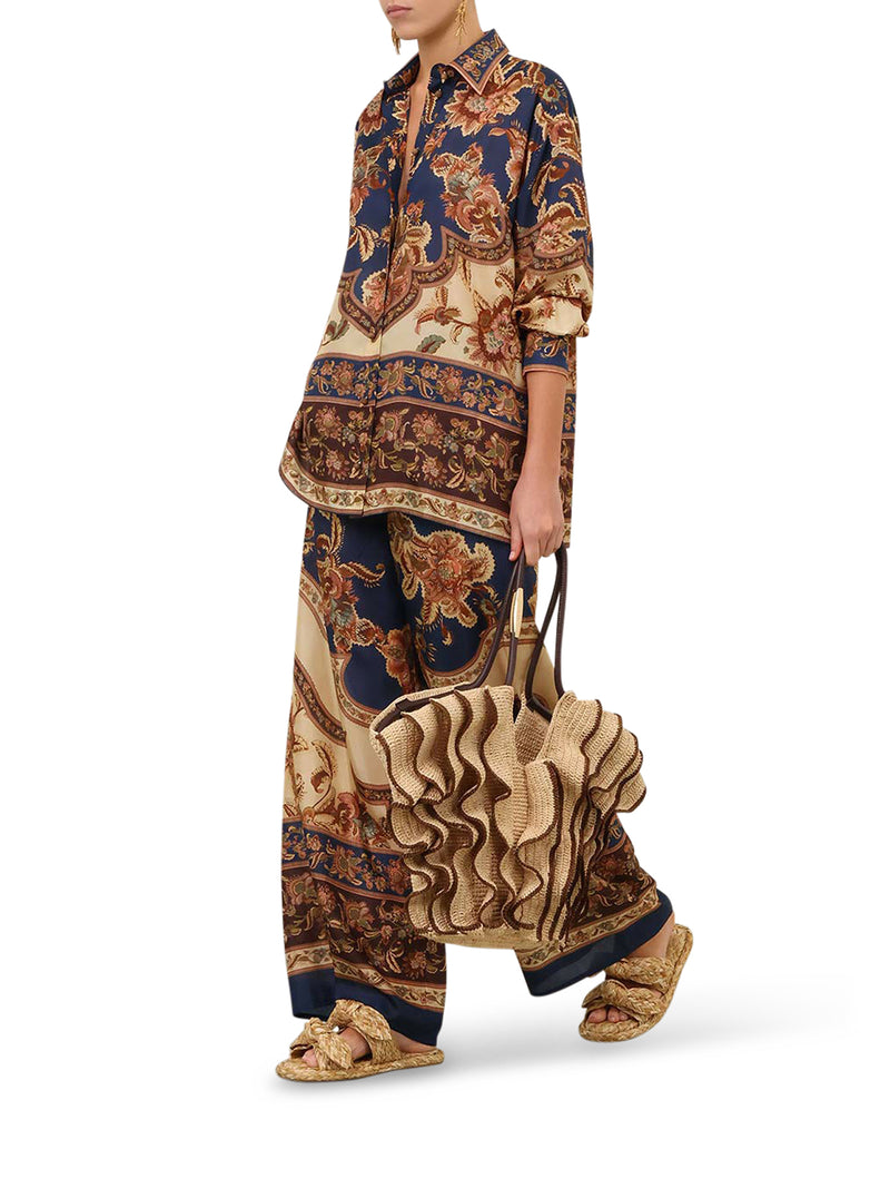 CAMICIA ASTER IN SETA STAMPATA