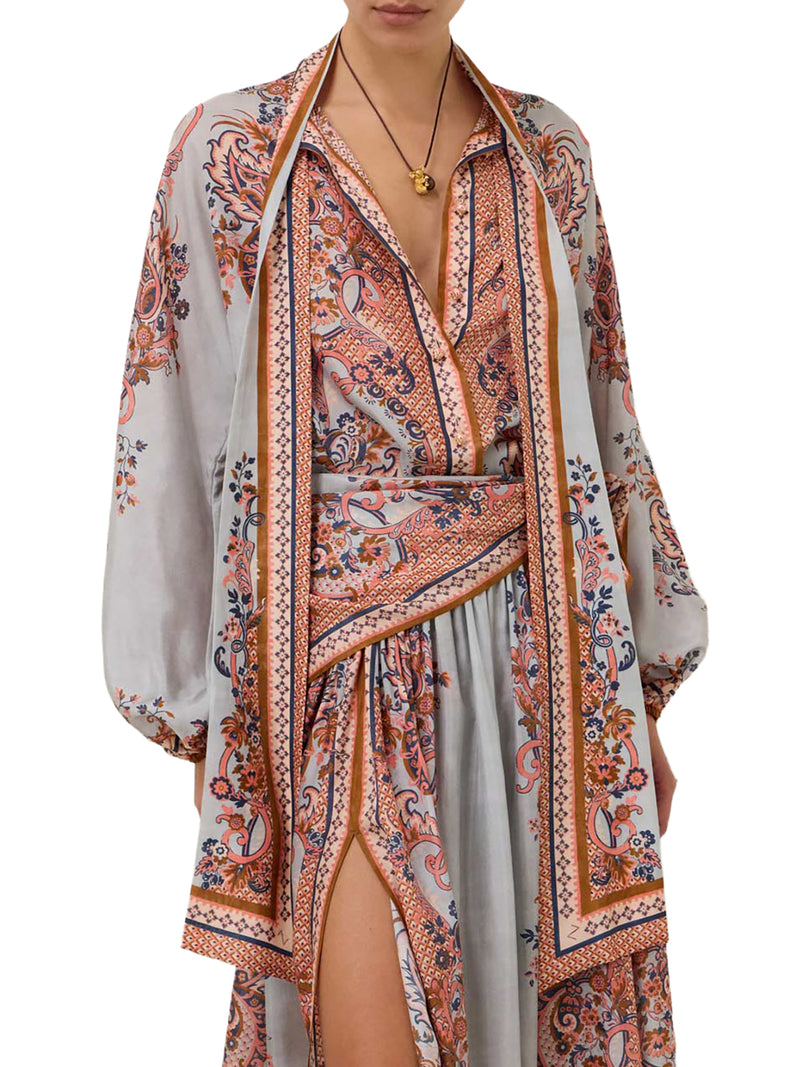 BLUSA ASTER CON FIOCCO AL COLLO IN PURA SETA