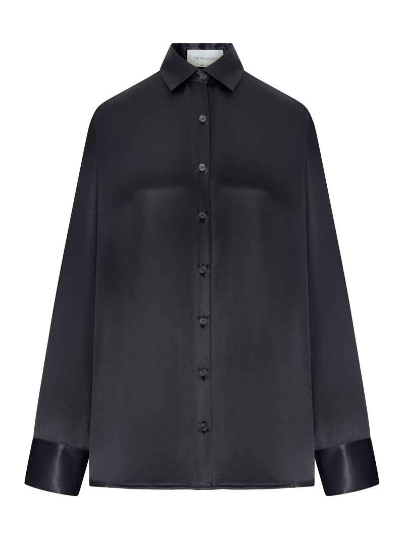 CAMICIA OVERSIZE IN SETA CON APERTURA VERTICALE SUL RETRO