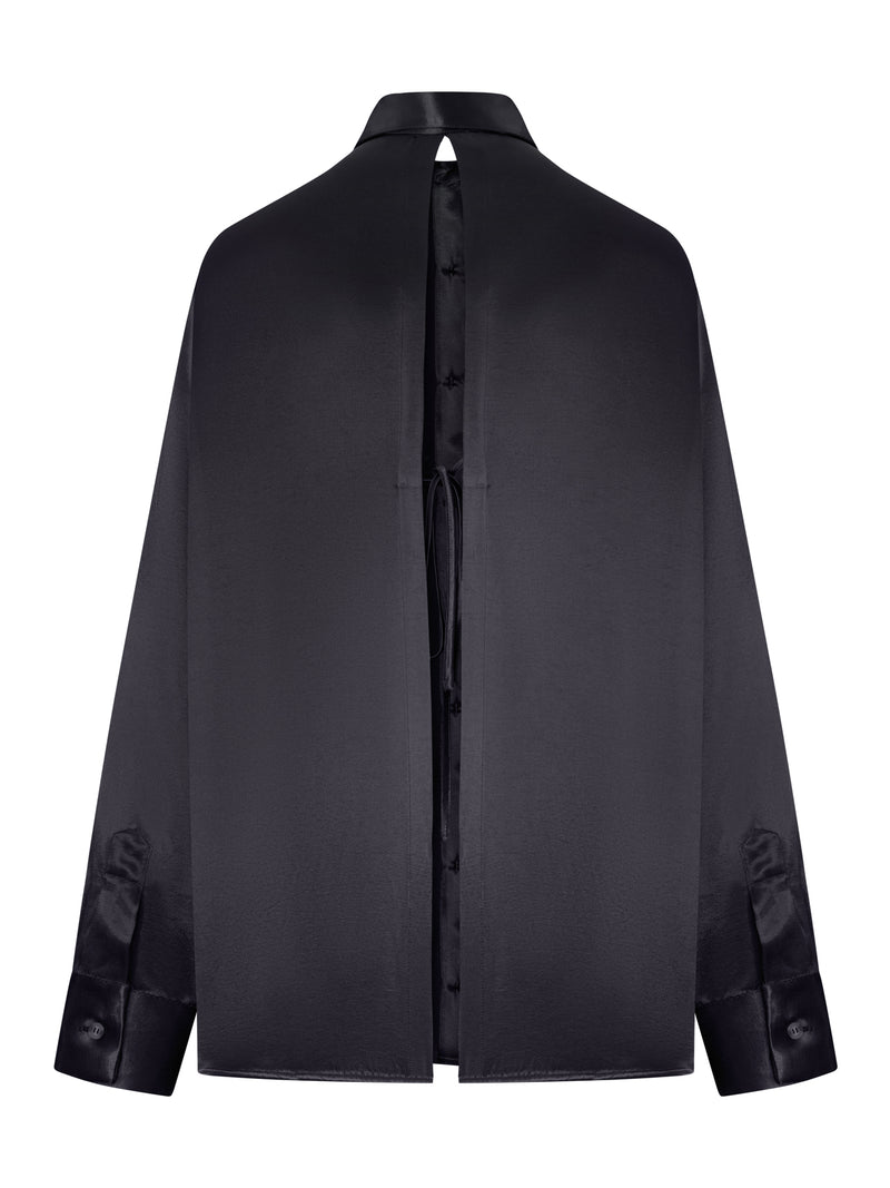 CAMICIA OVERSIZE IN SETA CON APERTURA VERTICALE SUL RETRO