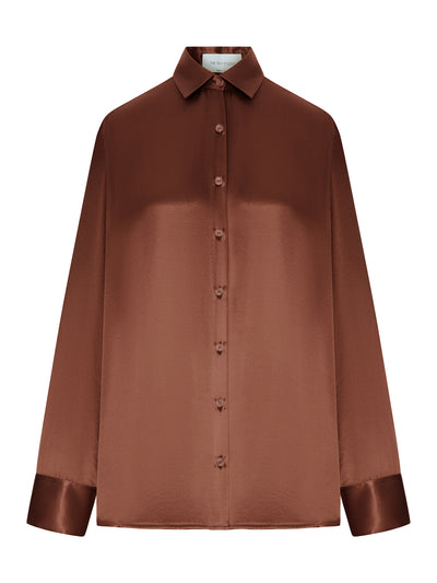 CAMICIA OVERSIZE IN SETA CON APERTURA VERTICALE SUL RETRO