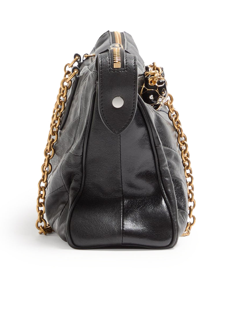 BORSA A TRACOLLA PANTHEA IN NAPPA CON MOTIVO CHEVRON