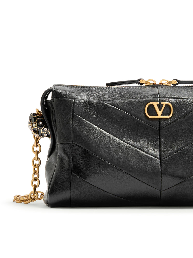 BORSA A TRACOLLA PICCOLA VALENTINO GARAVANI PANTHEA IN NAPPA MOTIVO CHEVRON