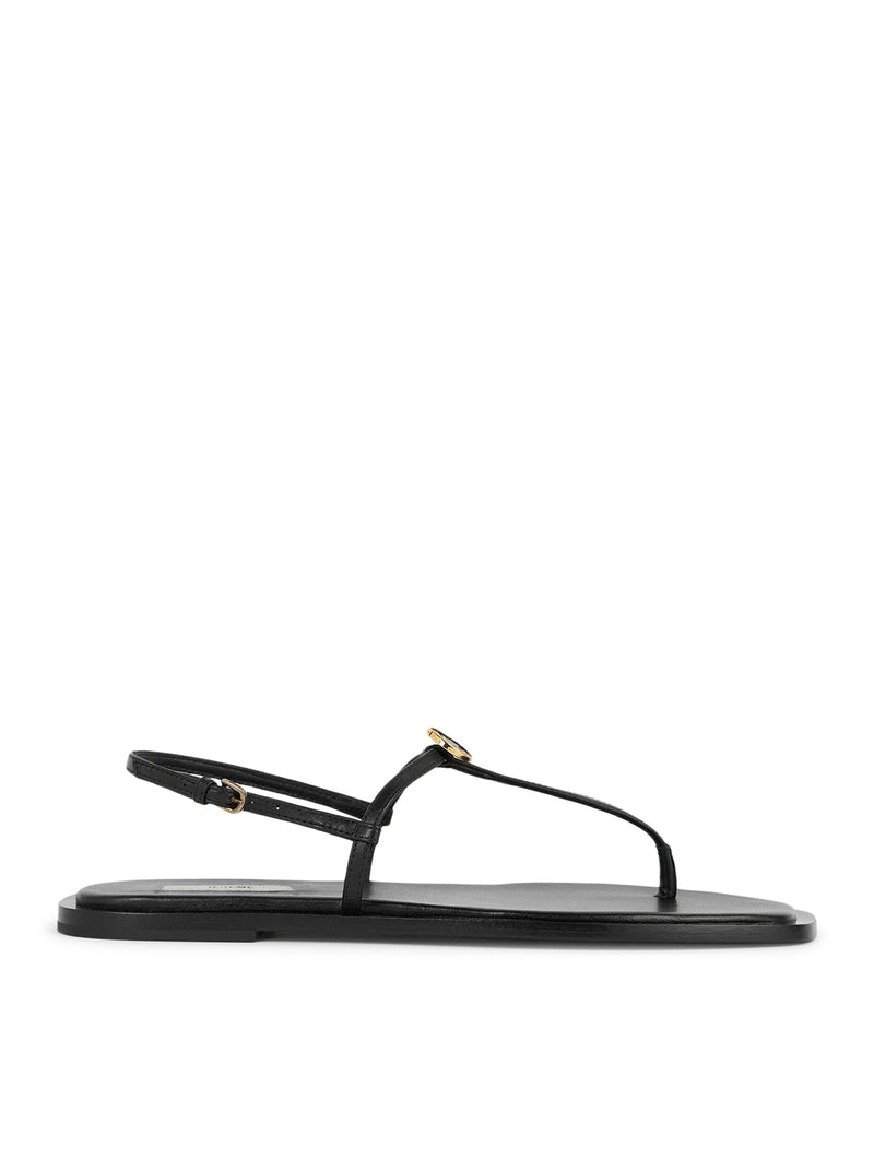 SANDALI T-STRAP IN PELLE