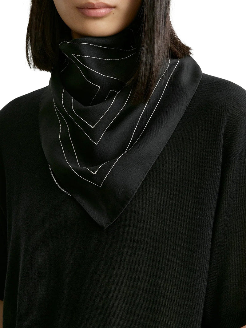 FOULARD IN SETA CON RICAMO MONOGRAM
