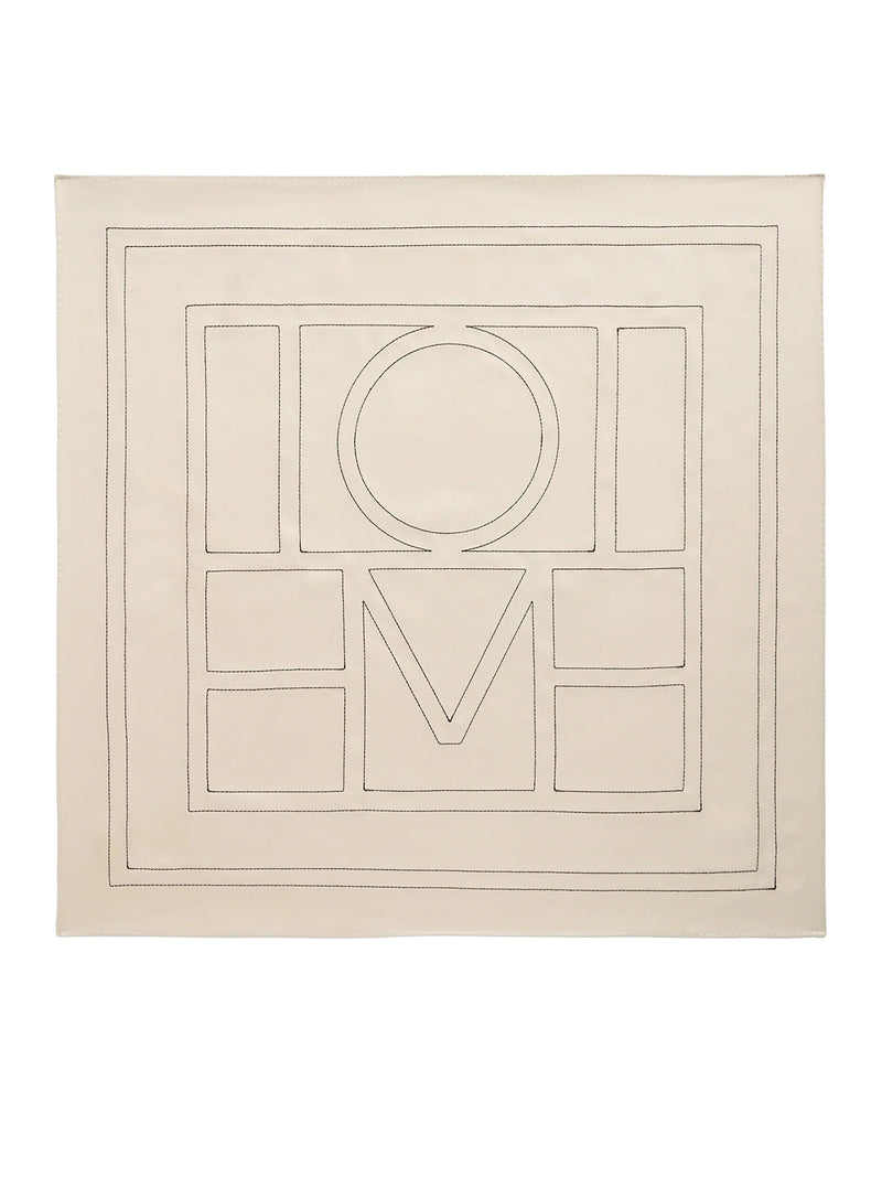 FOULARD IN SETA CON RICAMO MONOGRAM