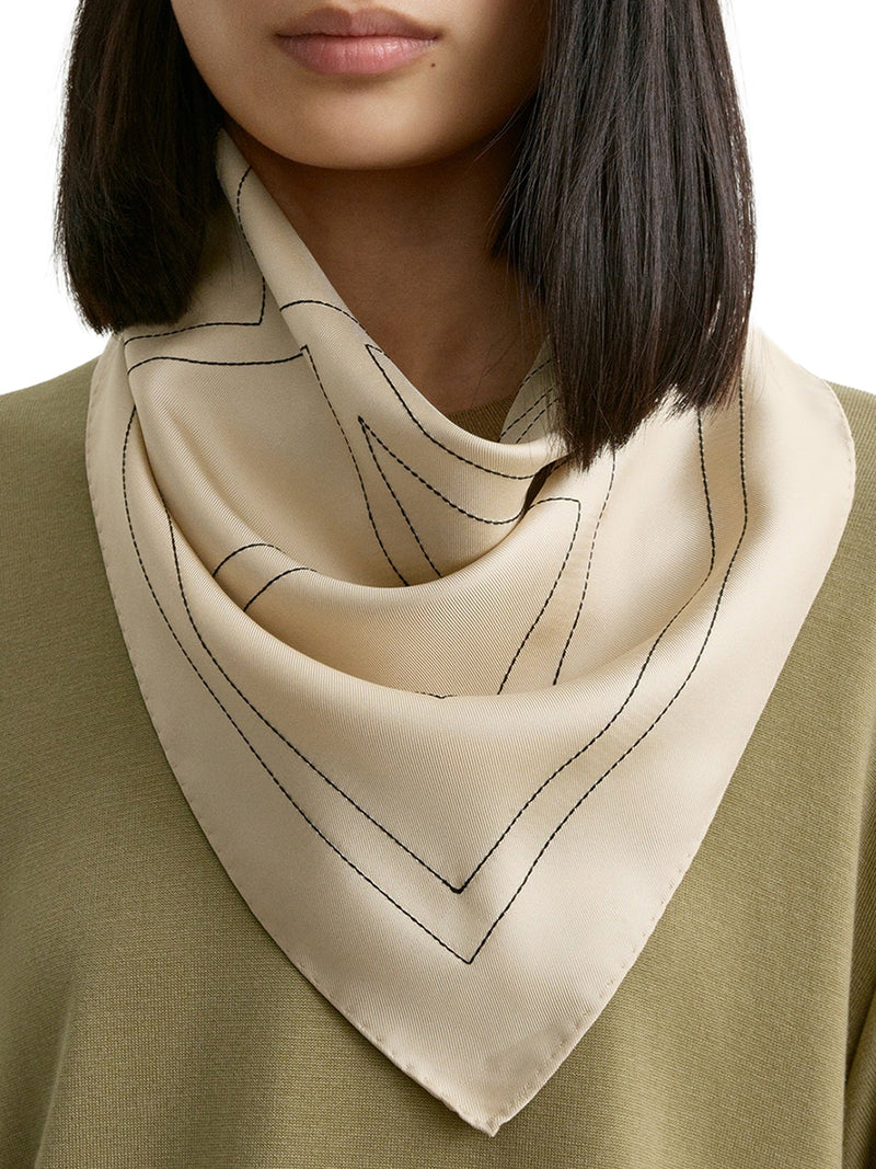 FOULARD IN SETA CON RICAMO MONOGRAM