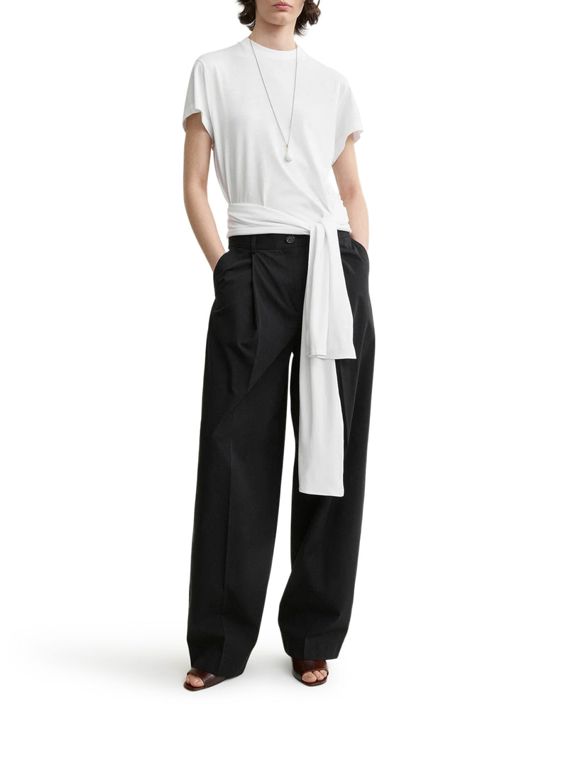 PANTALONI IN COTONE CON PIEGA SINGOLA