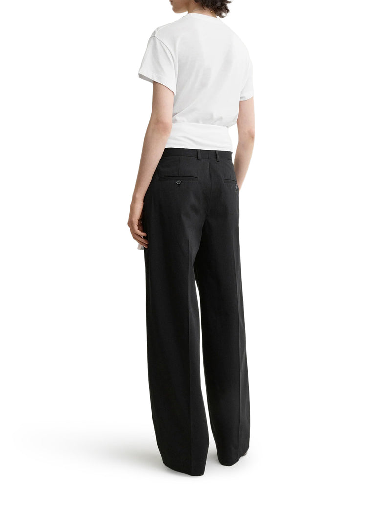 PANTALONI IN COTONE CON PIEGA SINGOLA