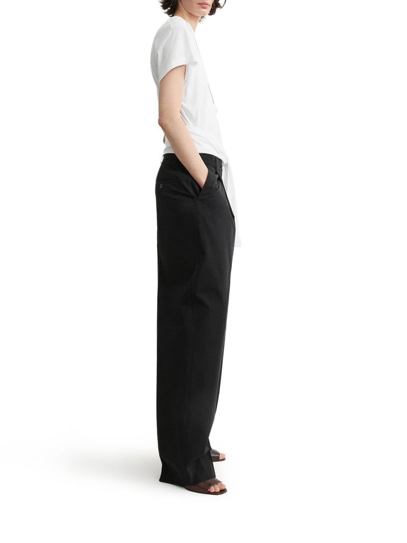 PANTALONI IN COTONE CON PIEGA SINGOLA
