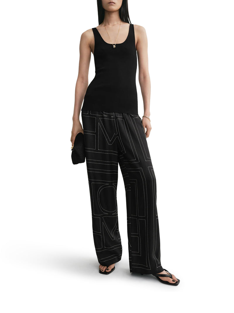 PANTALONE MONOGRAM IN SETA
