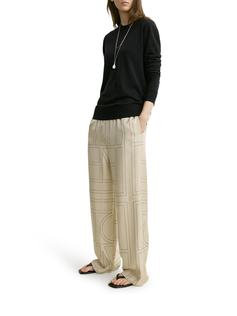 PANTALONE MONOGRAM IN SETA