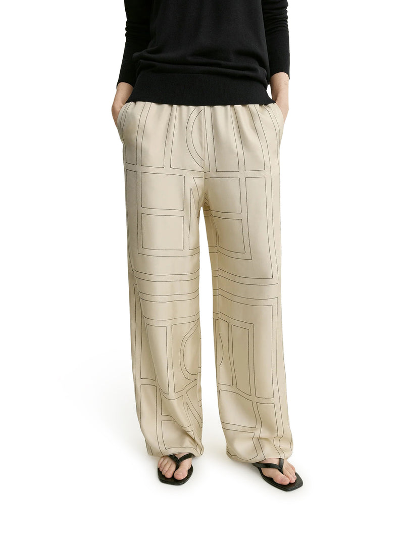 PANTALONE MONOGRAM IN SETA