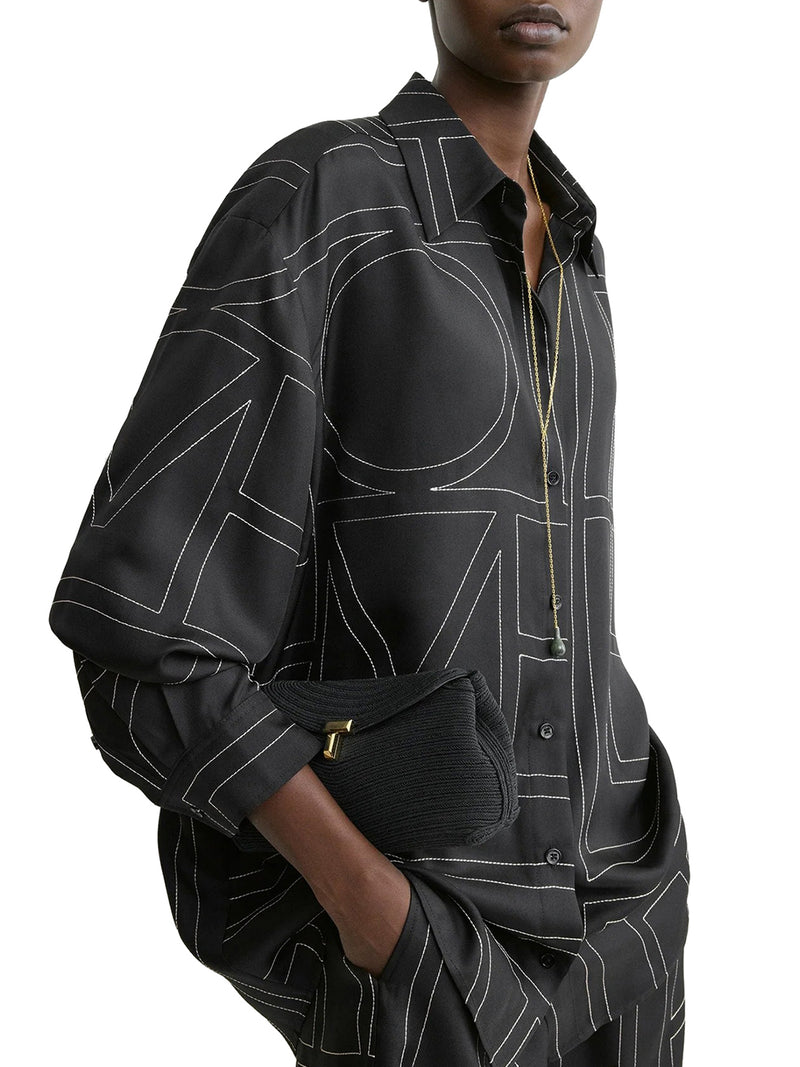 CAMICIA IN SETA CON RICAMO MONOGRAM