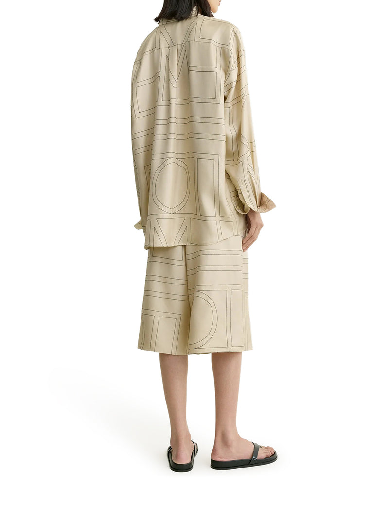 CAMICIA IN SETA CON RICAMO MONOGRAM