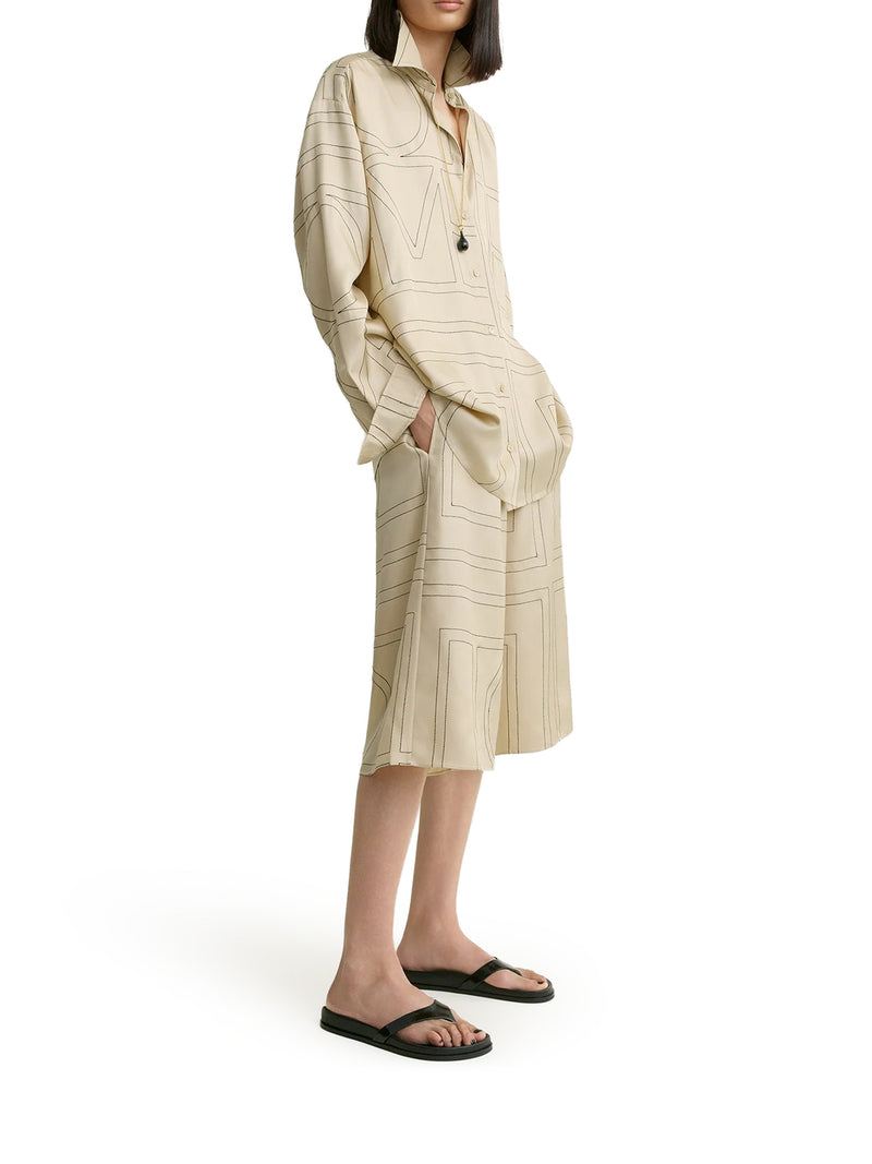 CAMICIA IN SETA CON RICAMO MONOGRAM