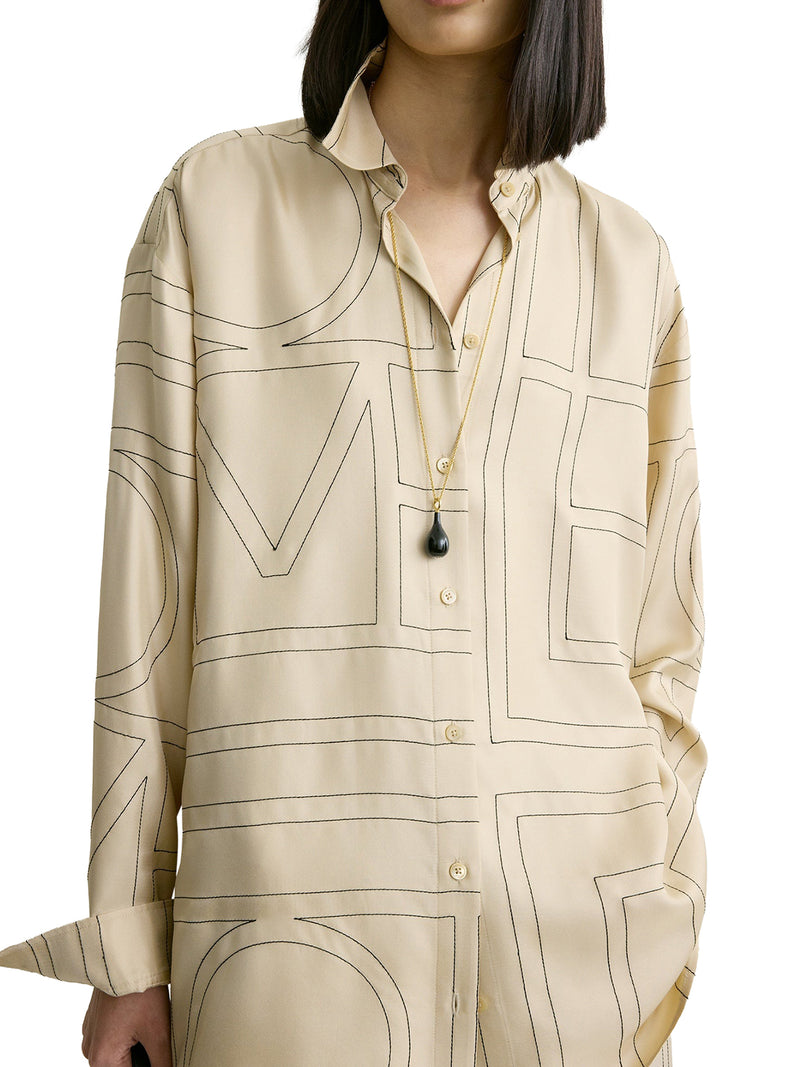 CAMICIA IN SETA CON RICAMO MONOGRAM