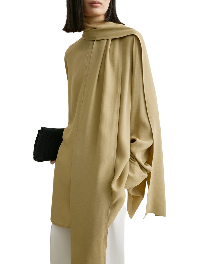 BLUSA CON SCIARPA DRAPPEGGIATA