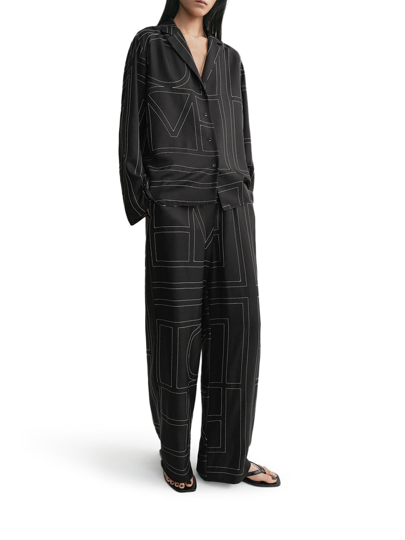 CAMICIA IN SETA CON RICAMO MONOGRAM