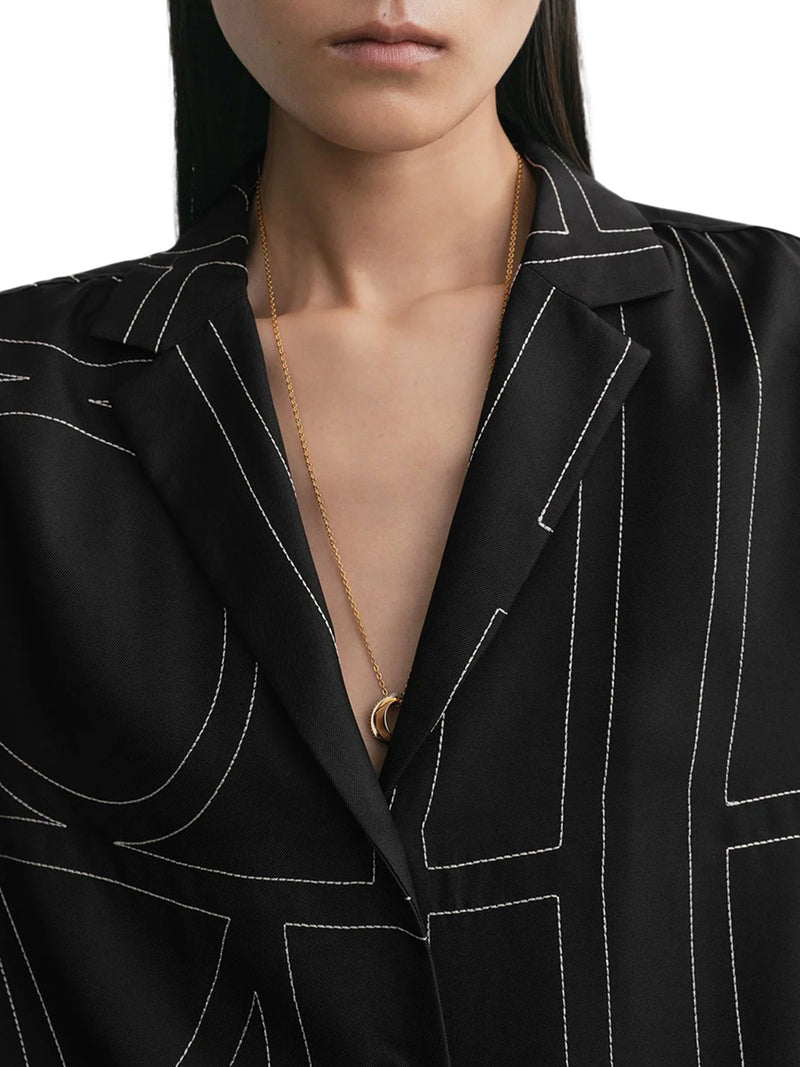 CAMICIA IN SETA CON RICAMO MONOGRAM