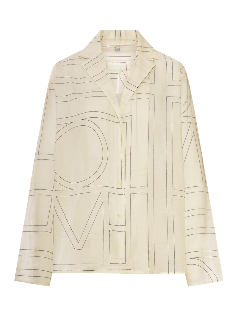 CAMICIA IN SETA CON RICAMO MONOGRAM
