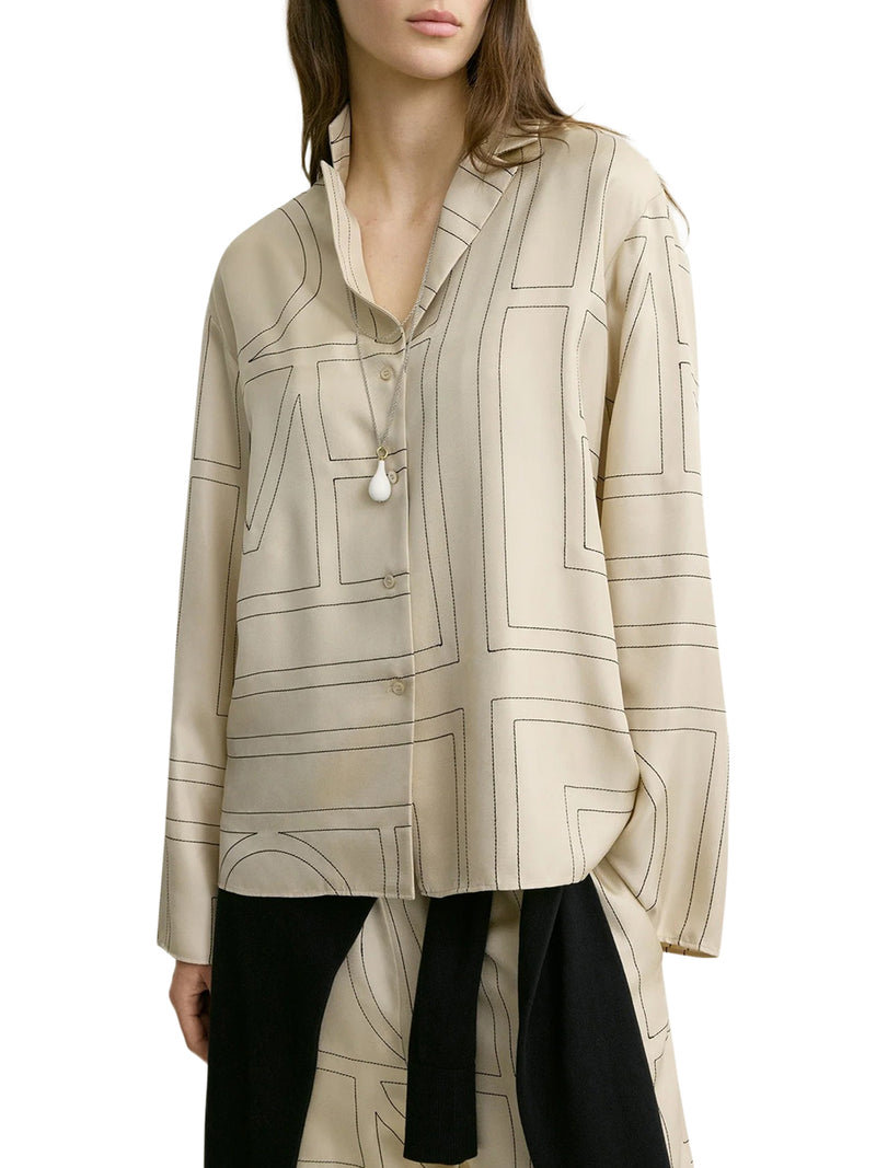 CAMICIA IN SETA CON RICAMO MONOGRAM