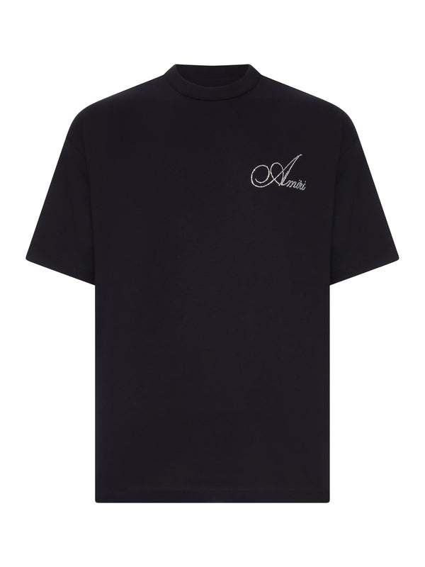 T-SHIRT CON LOGO CRYSTAL IN COTONE