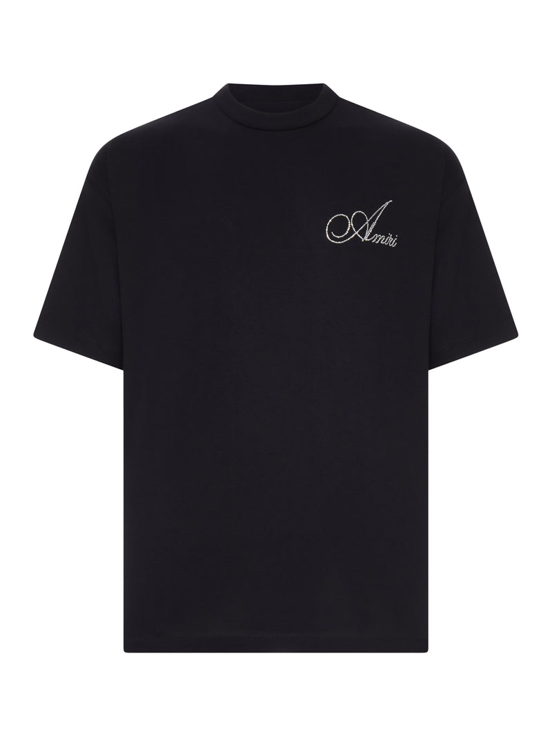 T-SHIRT CON LOGO CRYSTAL IN COTONE