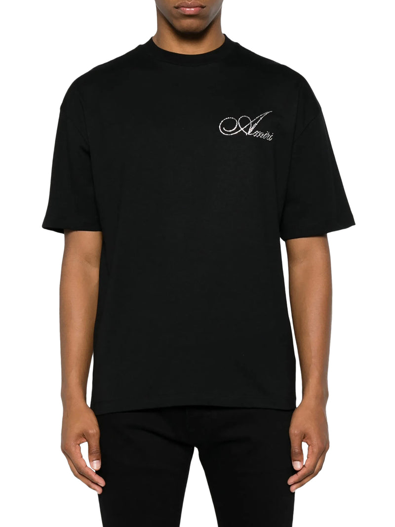 T-SHIRT CON LOGO CRYSTAL IN COTONE
