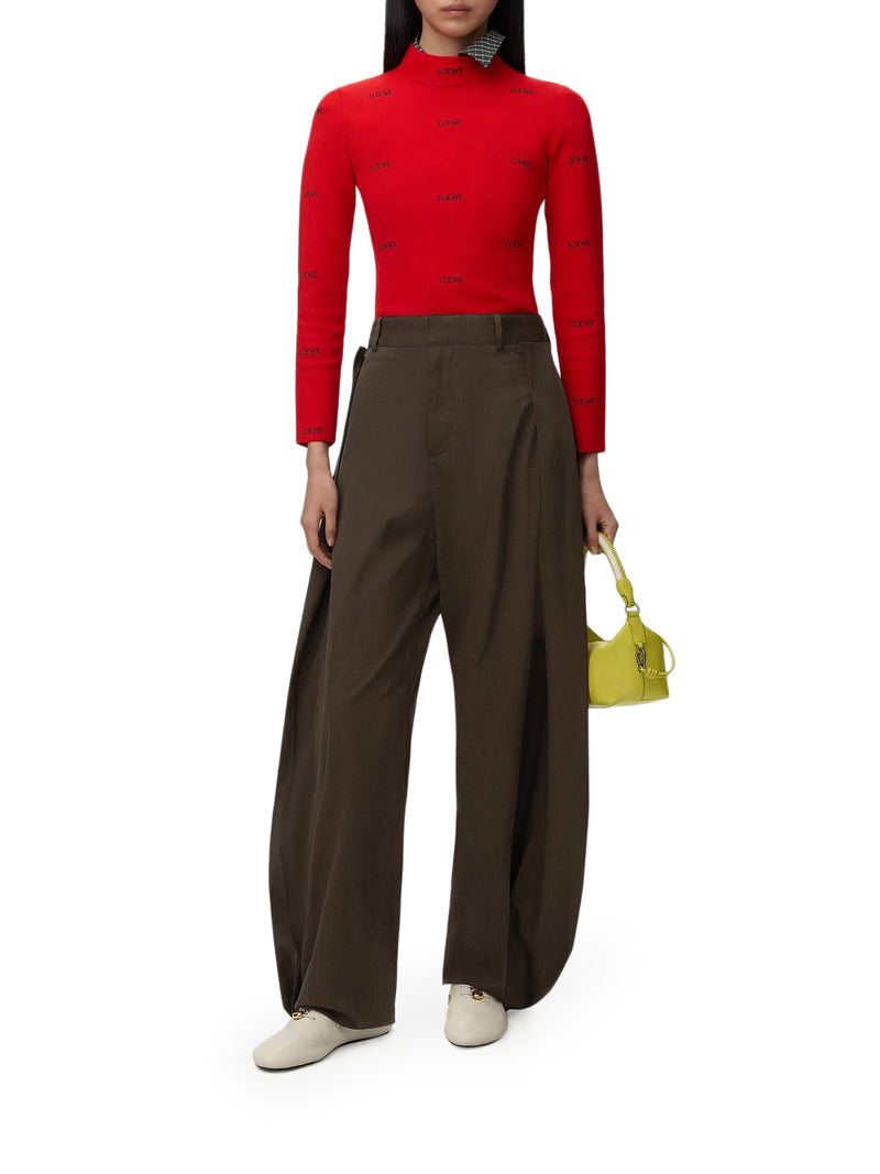 PANTALONI IN GABARDINE DI COTONE E SETA LEGGERA
