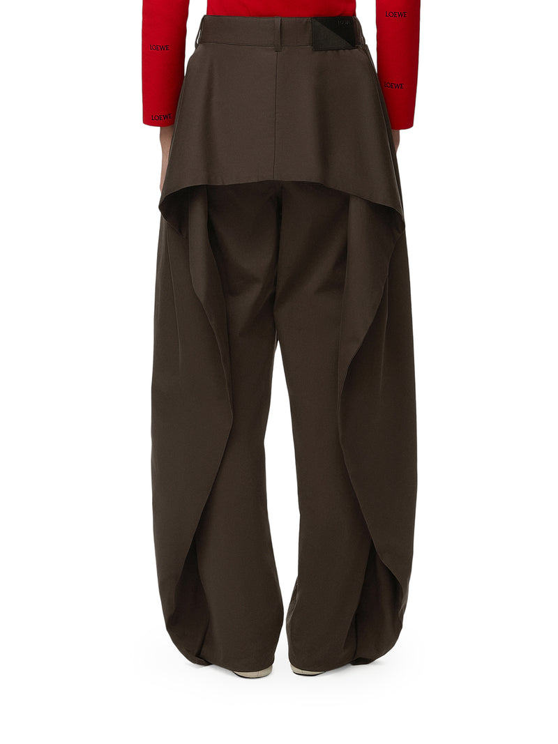 PANTALONI IN GABARDINE DI COTONE E SETA LEGGERA