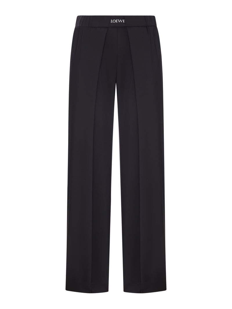 PANTALONI IN LANA SARTORIALE CON VITA ELASTICIZZATA IN JACQUARD LOEWE