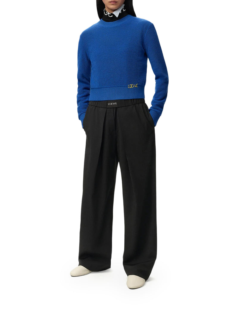 PANTALONI IN LANA SARTORIALE CON VITA ELASTICIZZATA IN JACQUARD LOEWE