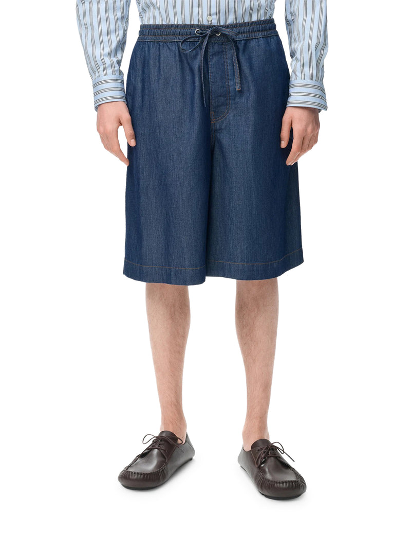 SHORT IN CHAMBRAY DI COTONE LEGGERO