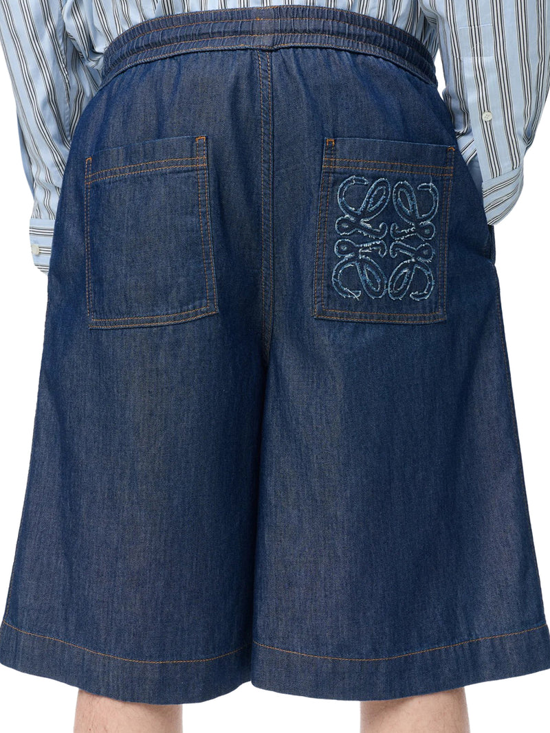 SHORT IN CHAMBRAY DI COTONE LEGGERO